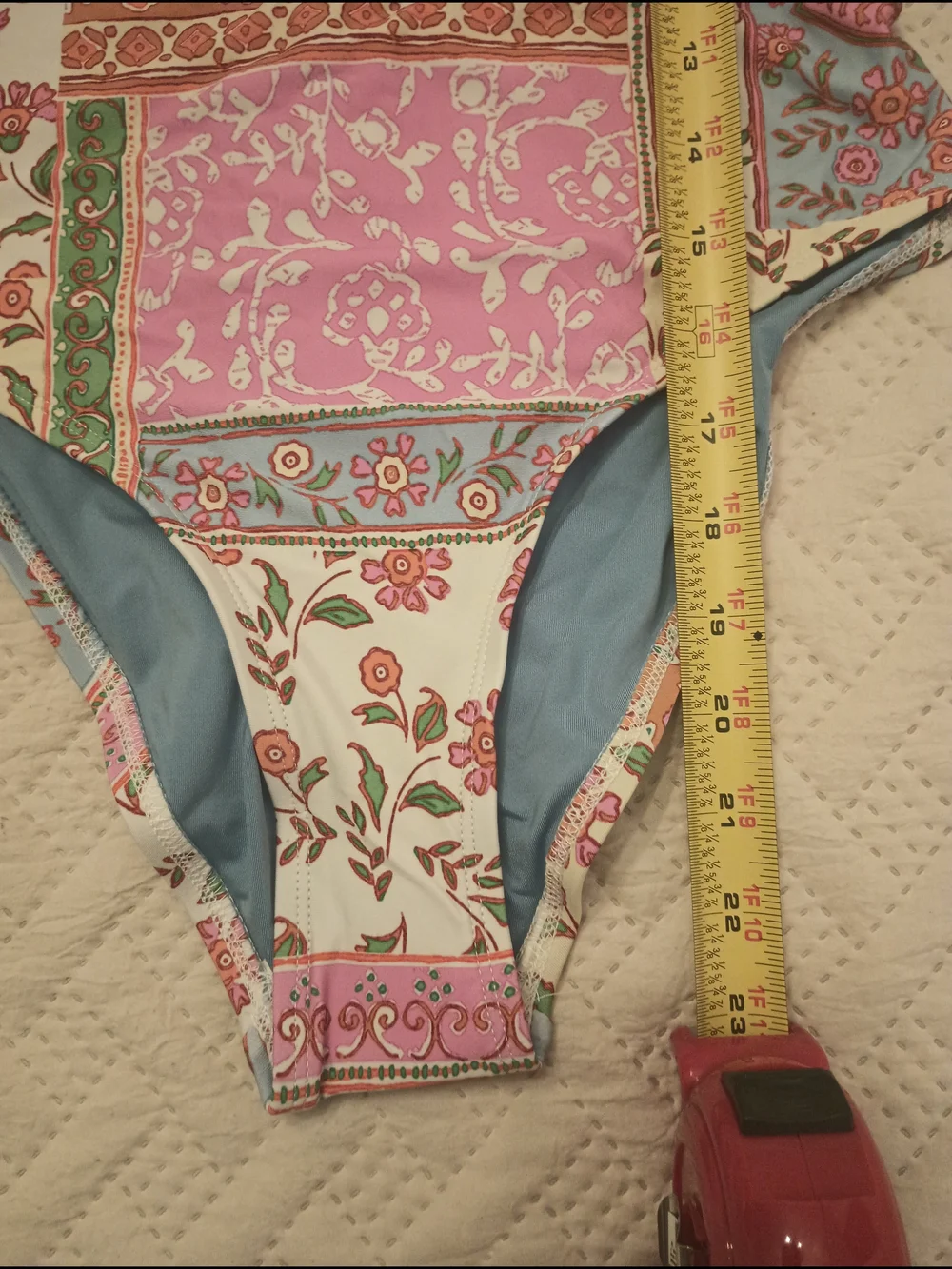 Lucky Brand Patchwork One-Piece Swimsuit M